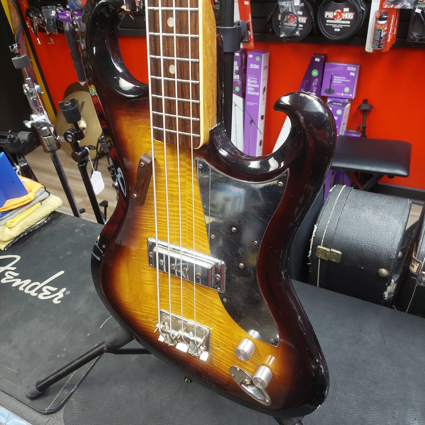 1960's Avalon "The Shaggs" AV-1B 4-String Bass Guitar - Tiger Maple Sunburst "Made In Japan"