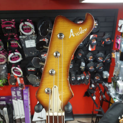 1960's Avalon "The Shaggs" AV-1B 4-String Bass Guitar - Tiger Maple Sunburst "Made In Japan"