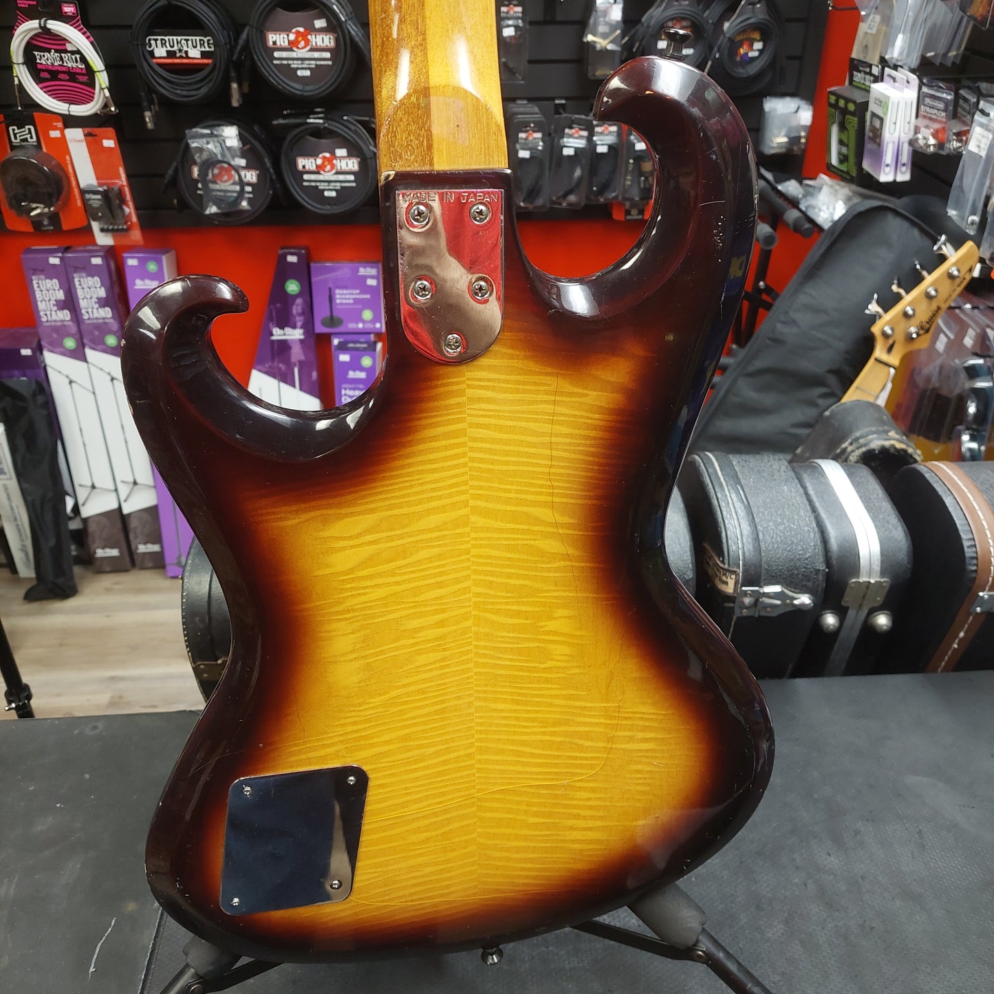 1960's Avalon "The Shaggs" AV-1B 4-String Bass Guitar - Tiger Maple Sunburst "Made In Japan"