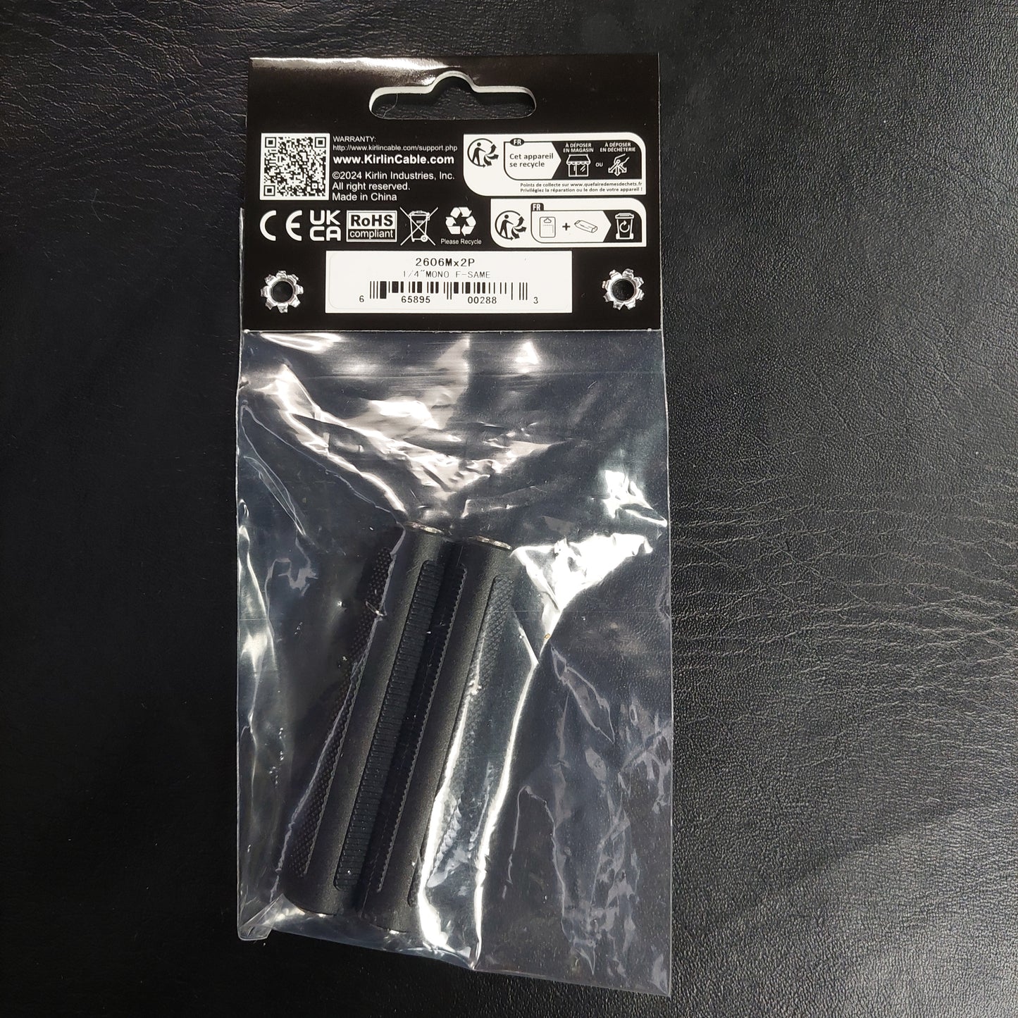 Kirlin 2606Mx2P, Molded 1/4" Mono - 1/4" Female Same - 2 Pack