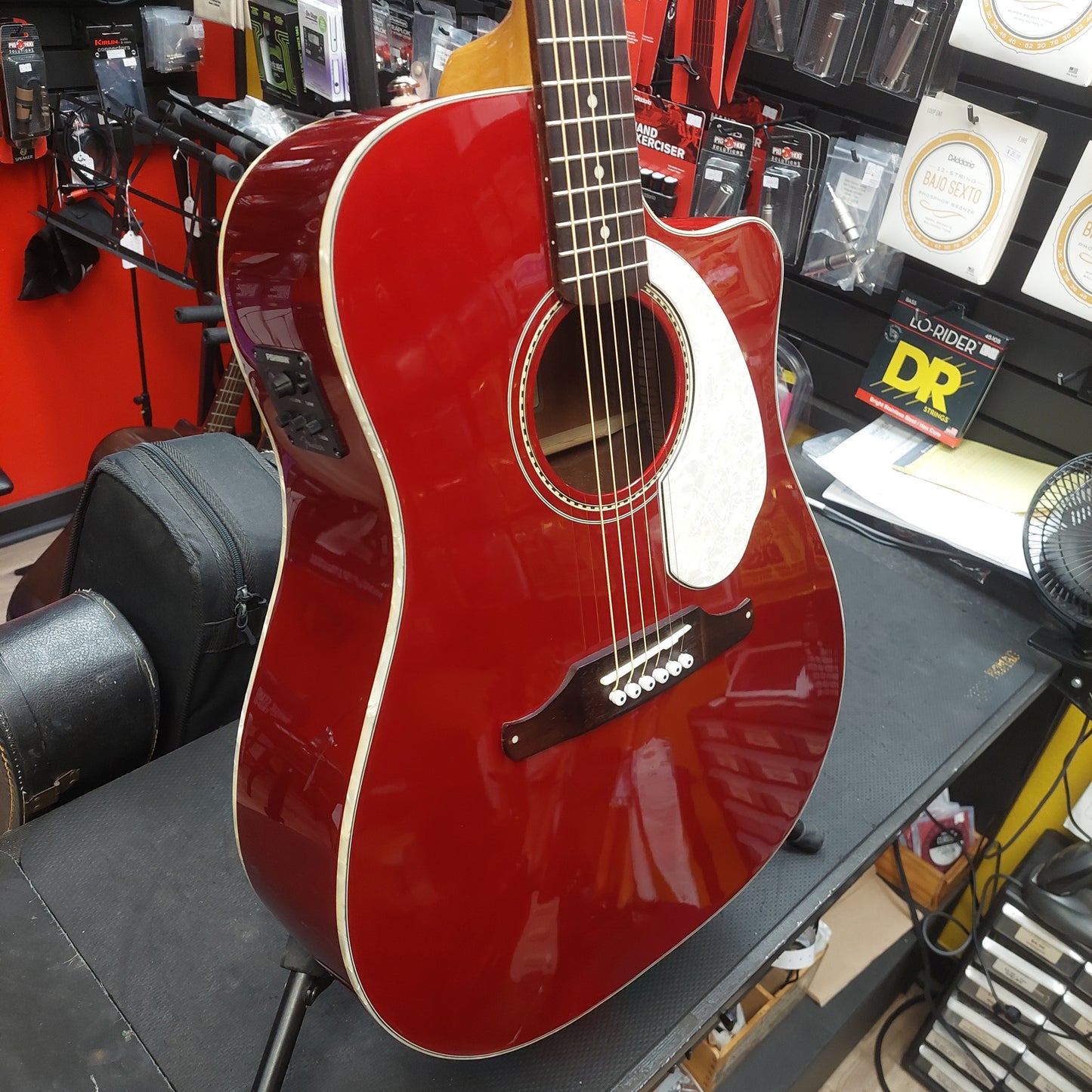 2015 Fender SCE CAR Pearl Sonoran Acoustic/Electric Guitar - Cany Apple Red w/ Pearl Binding SN# CSG15000430