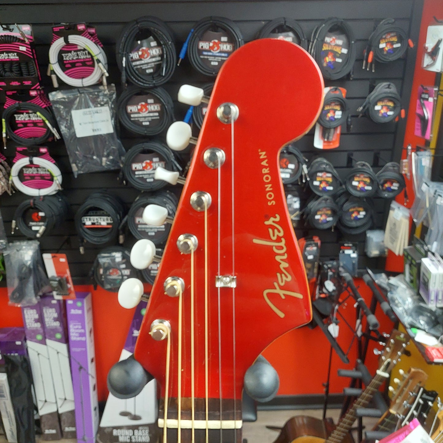 2015 Fender SCE CAR Pearl Sonoran Acoustic/Electric Guitar - Cany Apple Red w/ Pearl Binding SN# CSG15000430