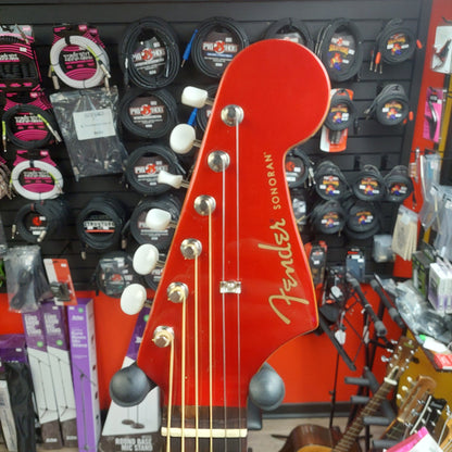2015 Fender SCE CAR Pearl Sonoran Acoustic/Electric Guitar - Cany Apple Red w/ Pearl Binding SN# CSG15000430