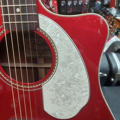 2015 Fender SCE CAR Pearl Sonoran Acoustic/Electric Guitar - Cany Apple Red w/ Pearl Binding SN# CSG15000430