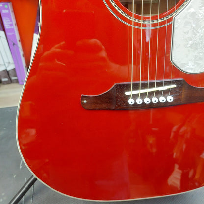 2015 Fender SCE CAR Pearl Sonoran Acoustic/Electric Guitar - Cany Apple Red w/ Pearl Binding SN# CSG15000430
