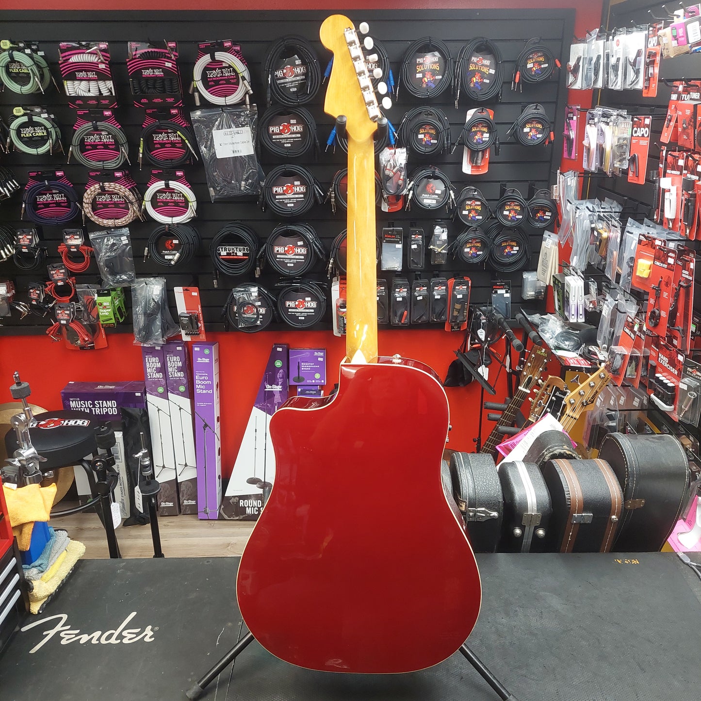 2015 Fender SCE CAR Pearl Sonoran Acoustic/Electric Guitar - Cany Apple Red w/ Pearl Binding SN# CSG15000430