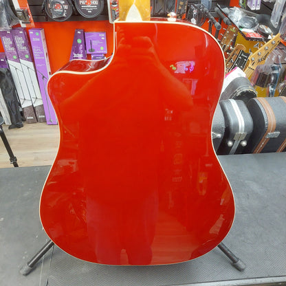 2015 Fender SCE CAR Pearl Sonoran Acoustic/Electric Guitar - Cany Apple Red w/ Pearl Binding SN# CSG15000430