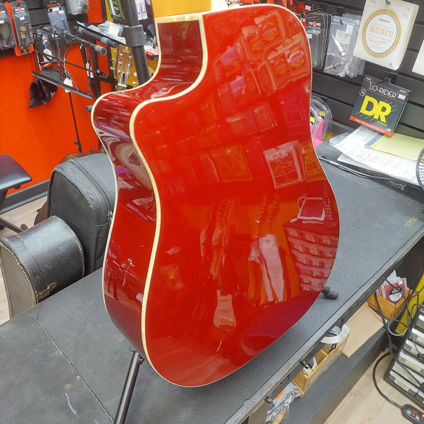 2015 Fender SCE CAR Pearl Sonoran Acoustic/Electric Guitar - Cany Apple Red w/ Pearl Binding SN# CSG15000430