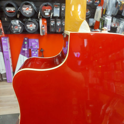 2015 Fender SCE CAR Pearl Sonoran Acoustic/Electric Guitar - Cany Apple Red w/ Pearl Binding SN# CSG15000430