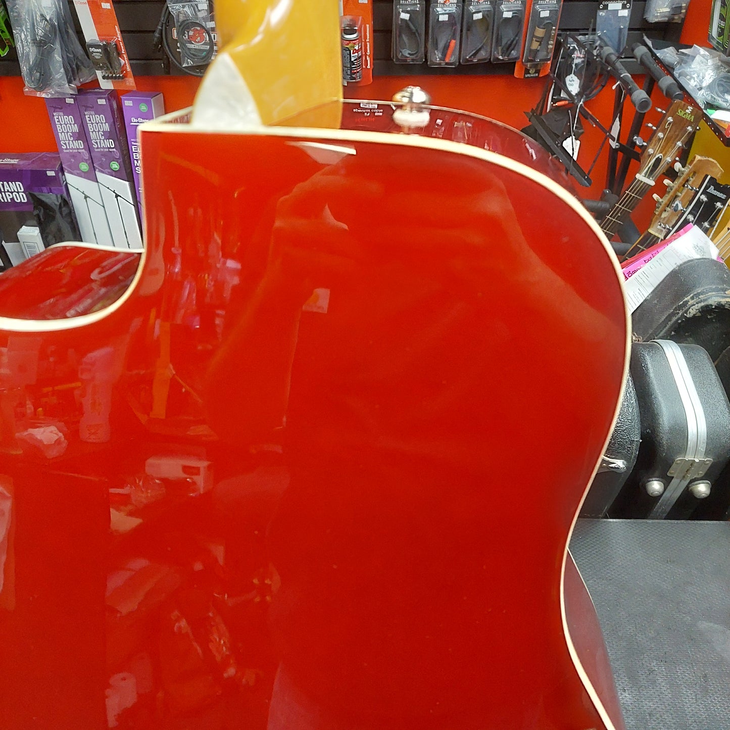 2015 Fender SCE CAR Pearl Sonoran Acoustic/Electric Guitar - Cany Apple Red w/ Pearl Binding SN# CSG15000430