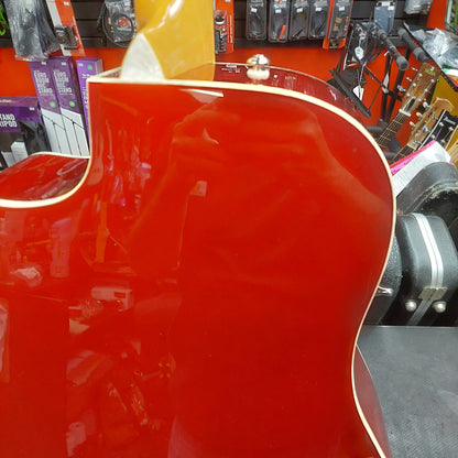 2015 Fender SCE CAR Pearl Sonoran Acoustic/Electric Guitar - Cany Apple Red w/ Pearl Binding SN# CSG15000430