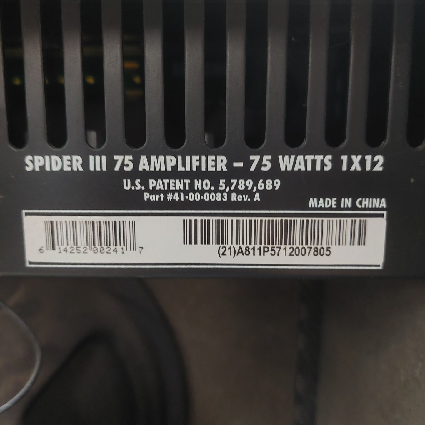 LINE 6 SPIDER III GUITAR AMP, 75 WATT - 1X12” SPEAKER SN# 21A811P5712007805