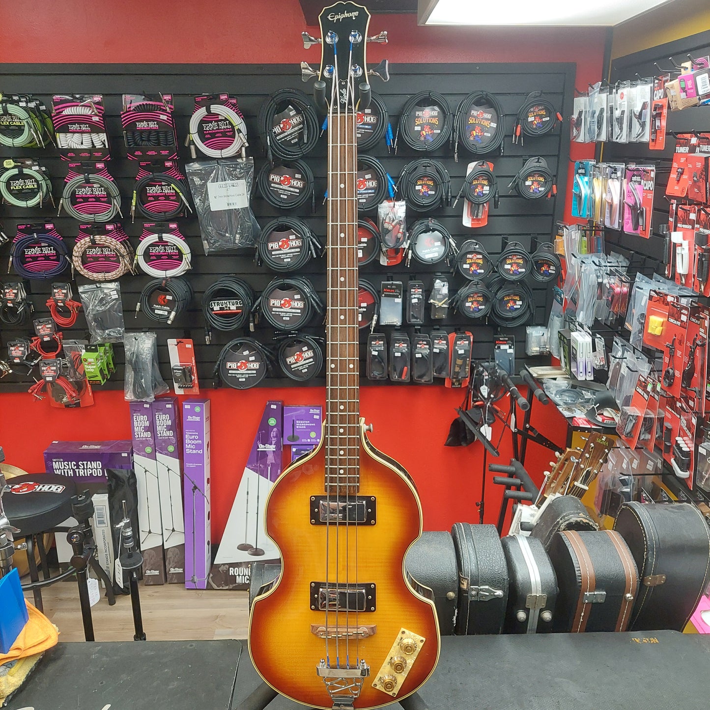 2008 Epiphone 4-String Viola Bass Guitar - Vintage Sunburst w/ Epiphone Hard Case SN# UC08042513