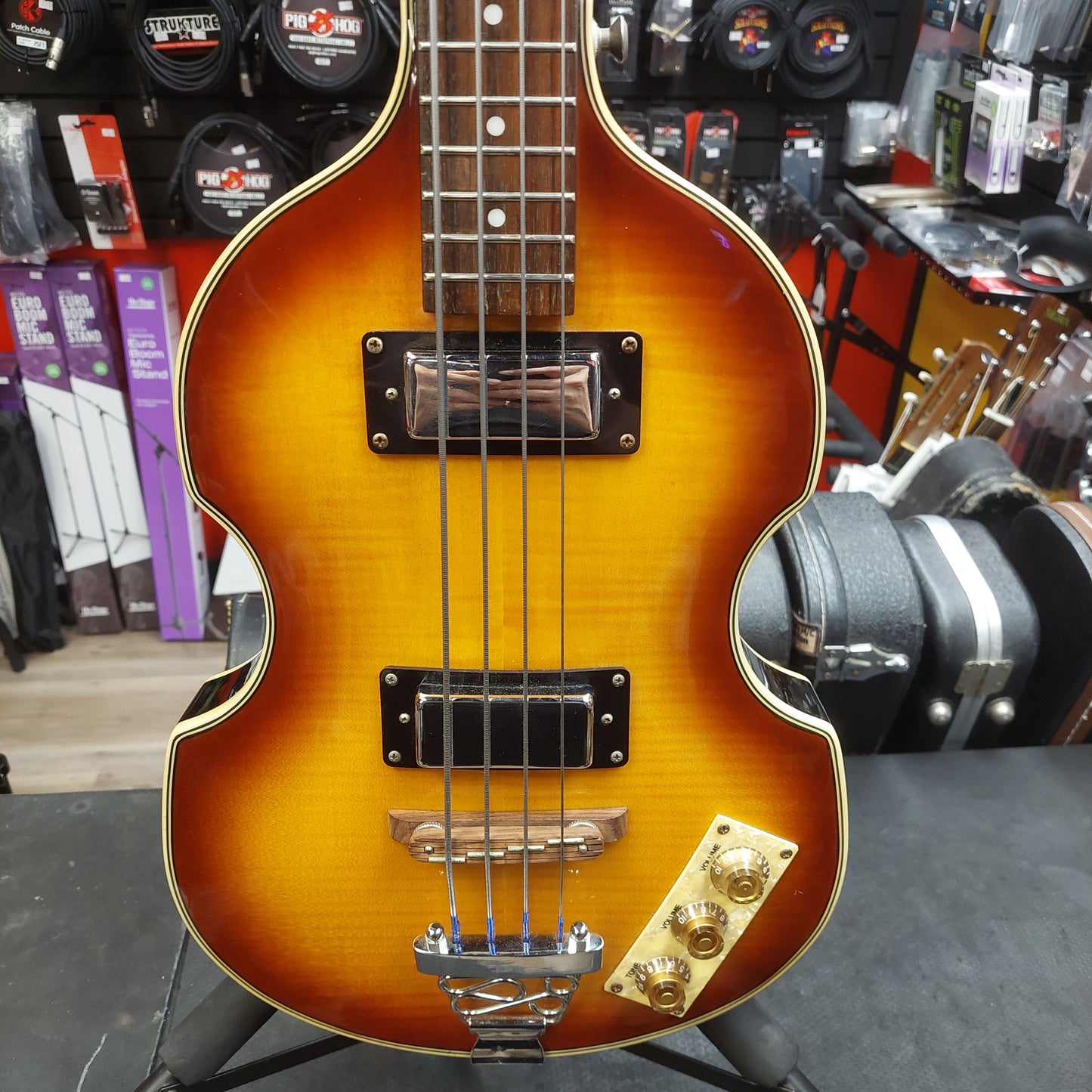 2008 Epiphone 4-String Viola Bass Guitar - Vintage Sunburst w/ Epiphone Hard Case SN# UC08042513