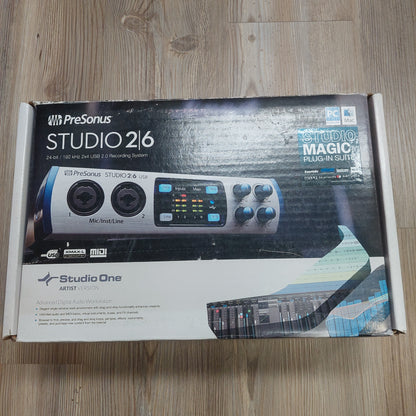 PreSonus STUDIO 2/6 24-bit / 192 kHz 2x4 USB 2.0 Recording System w/ Original Box (USED) SN# ST2E17118352