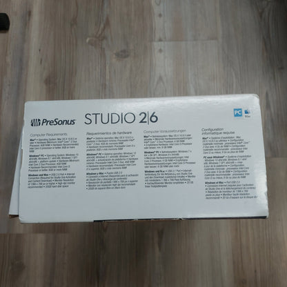 PreSonus STUDIO 2/6 24-bit / 192 kHz 2x4 USB 2.0 Recording System w/ Original Box (USED) SN# ST2E17118352