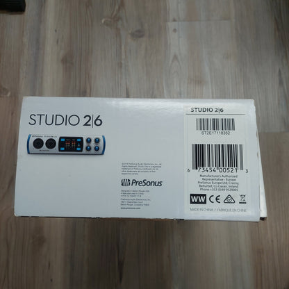 PreSonus STUDIO 2/6 24-bit / 192 kHz 2x4 USB 2.0 Recording System w/ Original Box (USED) SN# ST2E17118352