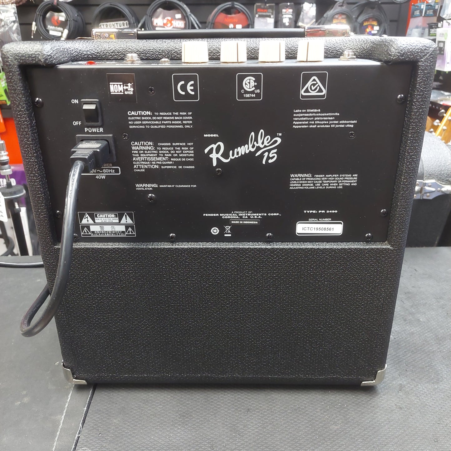 2019 Fender Rumble 15 Bass Amplifier 15 Watts, 1x8" Speaker SN# ICTC19508561