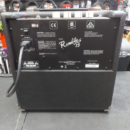 2019 Fender Rumble 15 Bass Amplifier 15 Watts, 1x8" Speaker SN# ICTC19508561