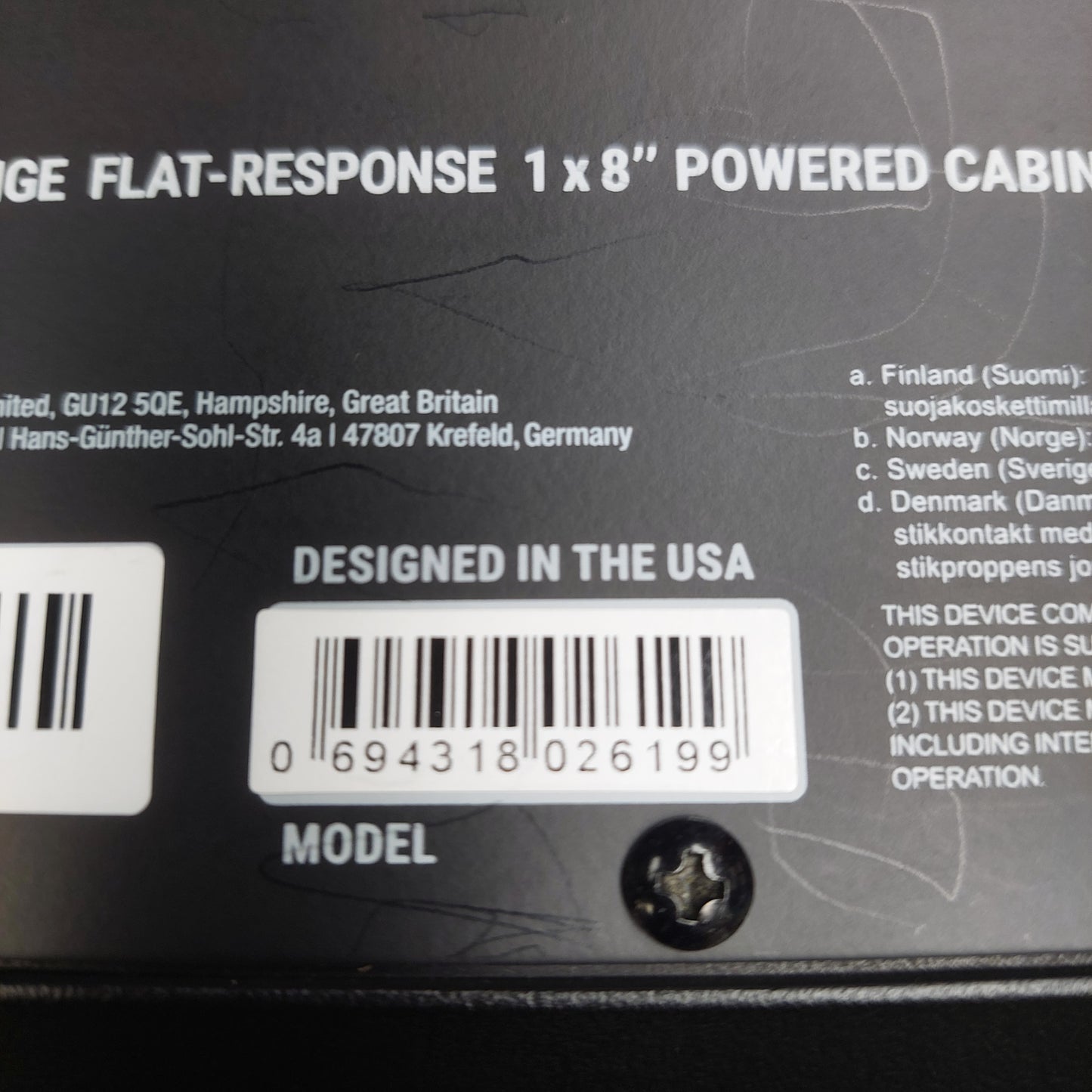 HeadRush FRFR-108 2000W Full-Range Flat Response 1x8" Powered Cabinet w/ Power Cable (USED) SN#(21)A4250626193081