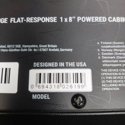 HeadRush FRFR-108 2000W Full-Range Flat Response 1x8" Powered Cabinet w/ Power Cable (USED) SN#(21)A4250626193081