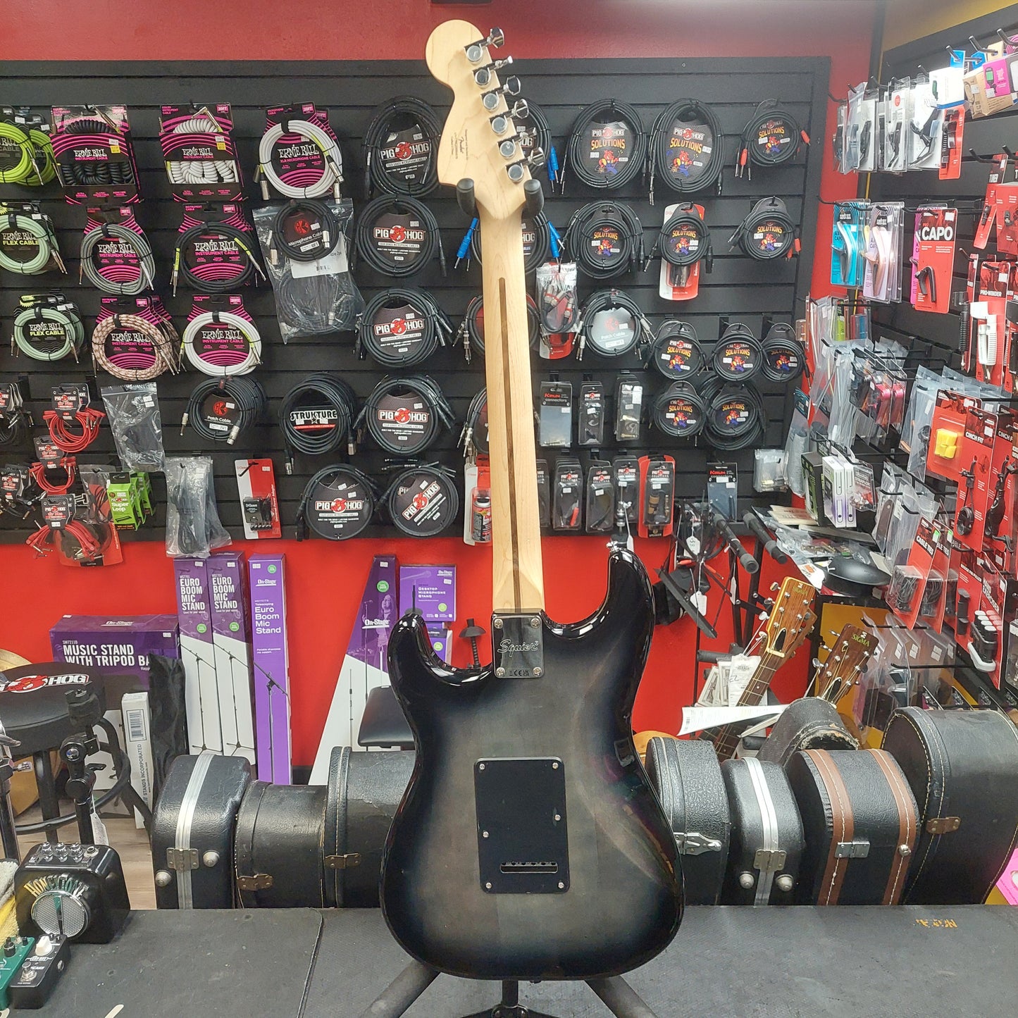 2022 Squire Affinity Series Stratocaster FMT HSS, Maple Fingerboard, Black Pickguard - Black Burst SN# CYKC22006870