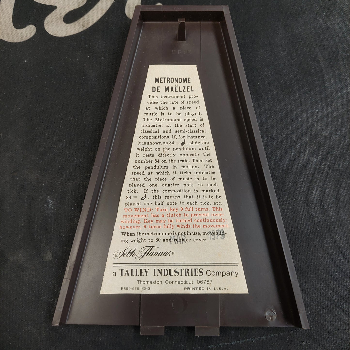 Seth Thomas Metronome - Brown Wood Finish (USED)