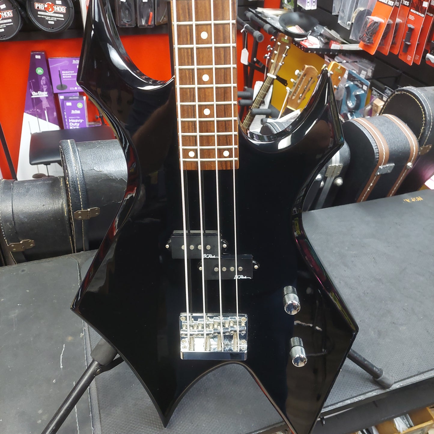 2006 B.C. Rich Warlock Bronze Series 4-String Bass - Black Gloss SN# 62125995