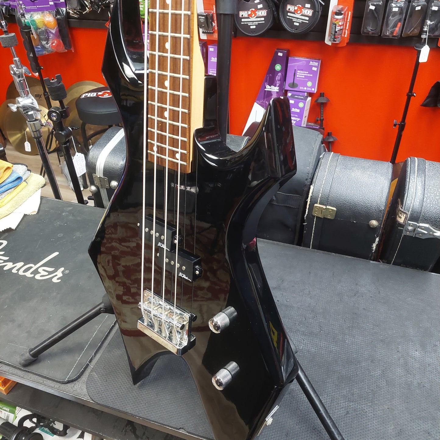 2006 B.C. Rich Warlock Bronze Series 4-String Bass - Black Gloss SN# 62125995