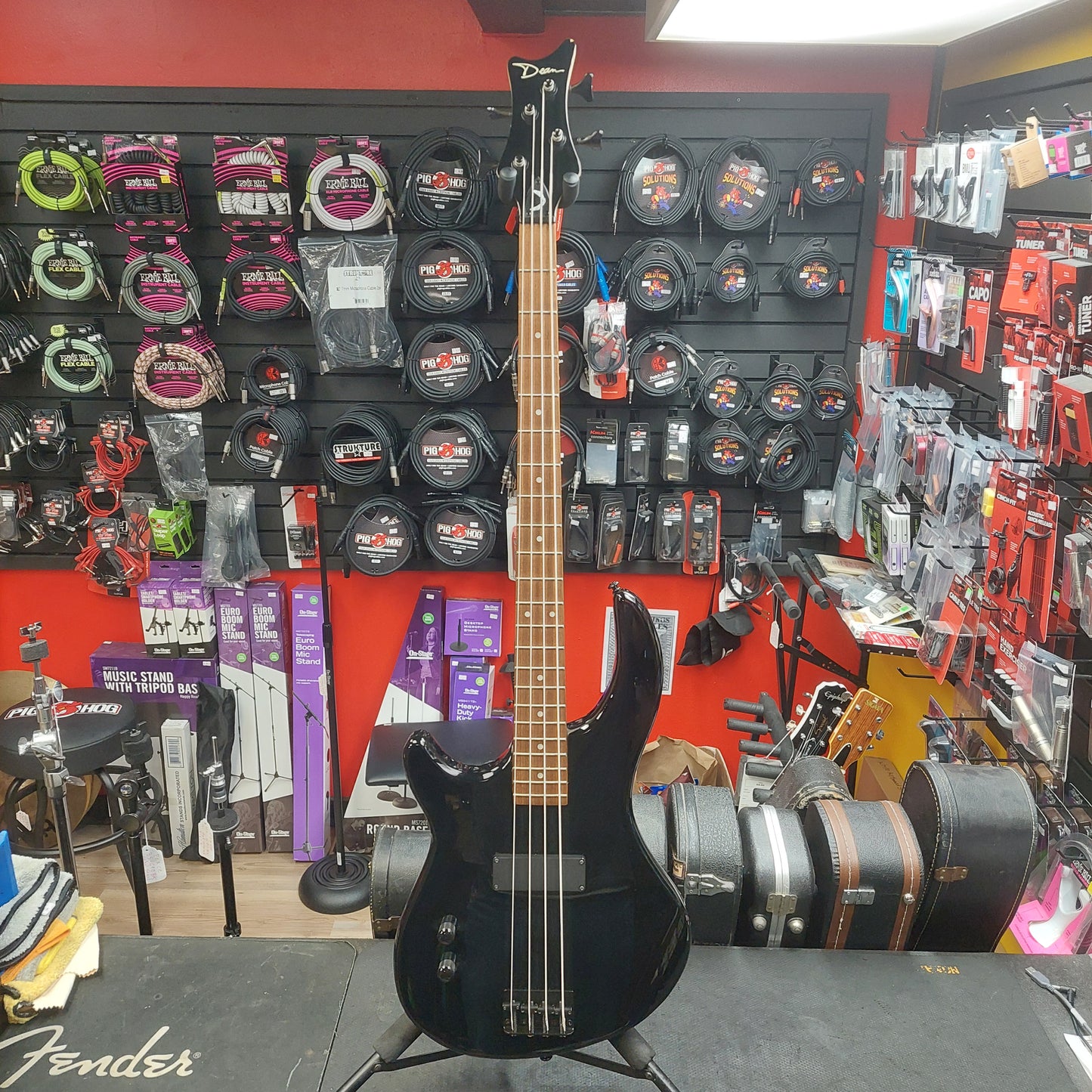 2021 Dean Edge 09 4-String Left Handed Electric Bass - Black Gloss SN# WSM2105A06.0355