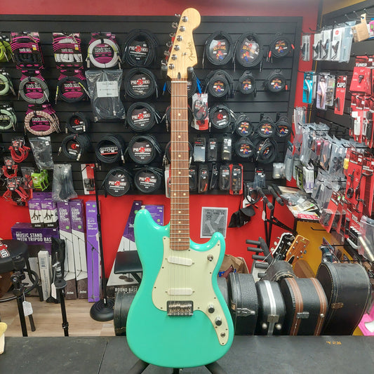 2021 Fender Player Duo Sonic, Pau Ferro Fingerboard, Sea Foam Green w/ Locking Tuners (USED) "Made In Mexico"