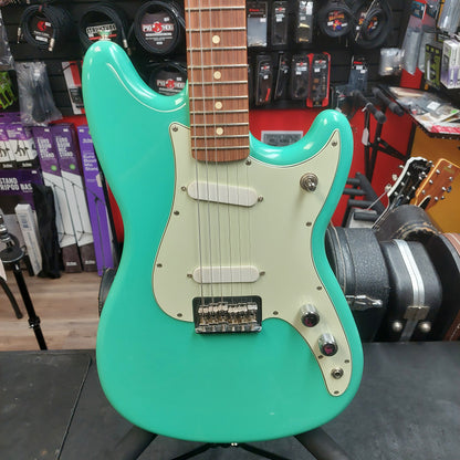 2021 Fender Player Duo Sonic, Pau Ferro Fingerboard, Sea Foam Green w/ Locking Tuners (USED) "Made In Mexico"