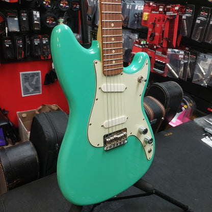 2021 Fender Player Duo Sonic, Pau Ferro Fingerboard, Sea Foam Green w/ Locking Tuners (USED) "Made In Mexico"