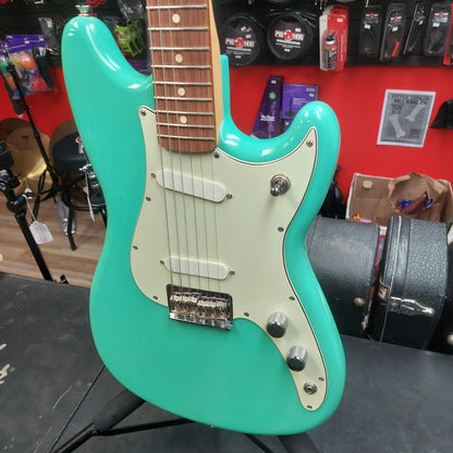 2021 Fender Player Duo Sonic, Pau Ferro Fingerboard, Sea Foam Green w/ Locking Tuners (USED) "Made In Mexico"
