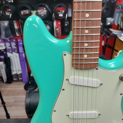 2021 Fender Player Duo Sonic, Pau Ferro Fingerboard, Sea Foam Green w/ Locking Tuners (USED) "Made In Mexico"