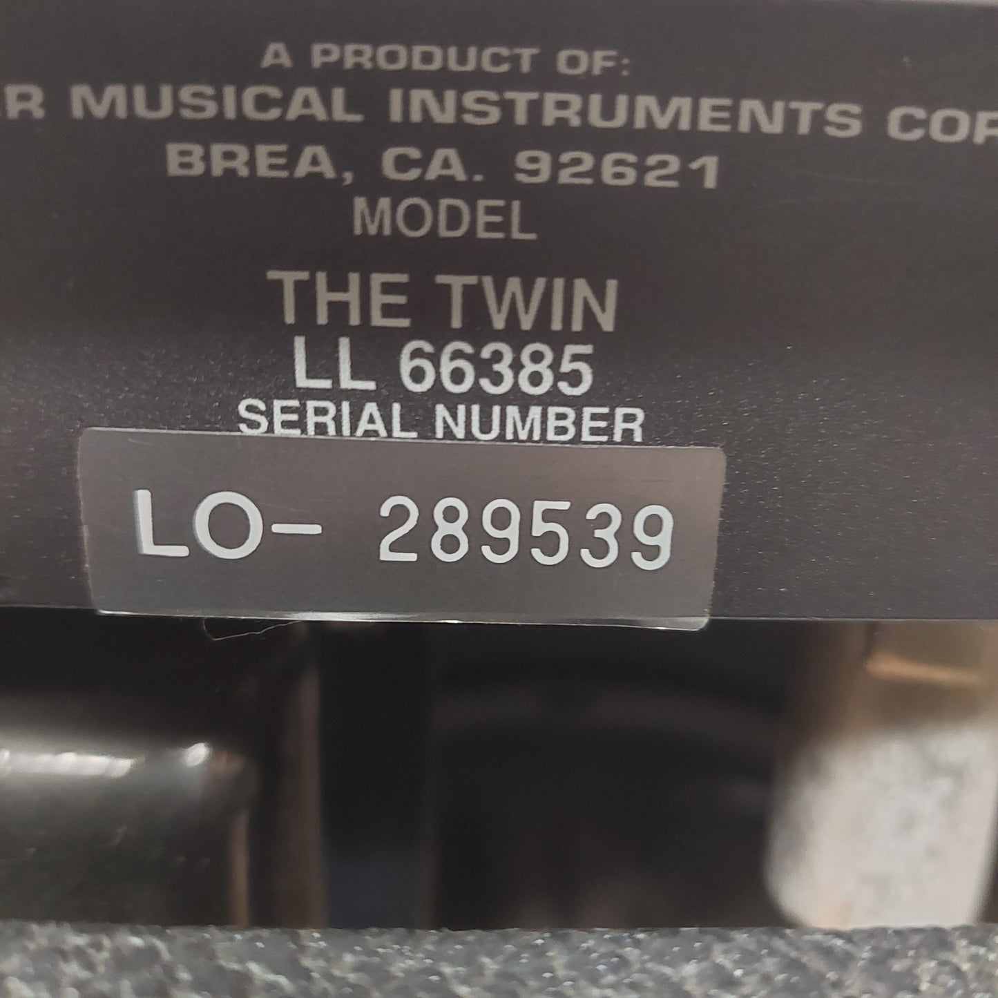 1990 Fender The Twin Red Knob LL66385 100-Watt, 2x12" Guitar Combo Amplifier SN# LO-289539 "Made In USA"