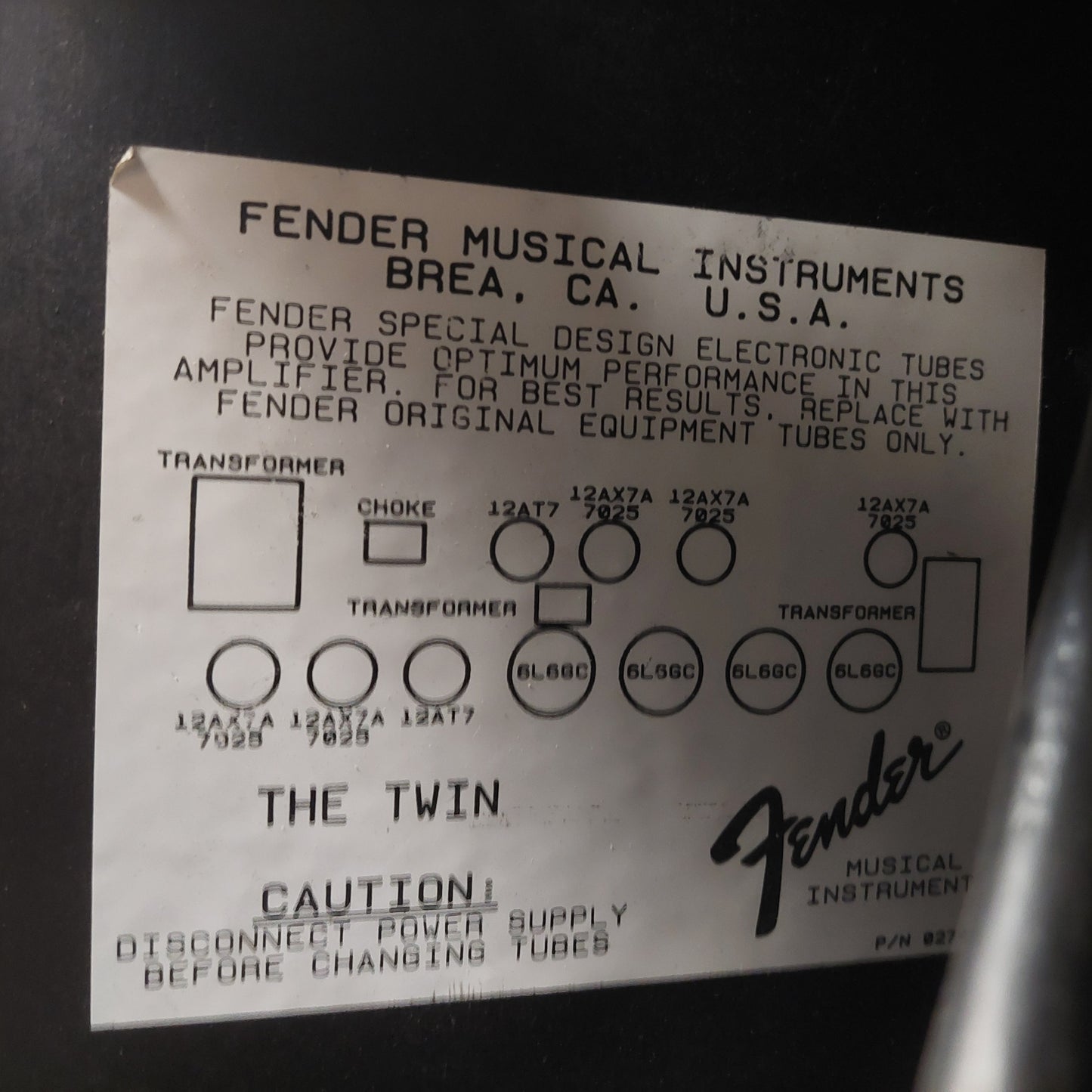 1990 Fender The Twin Red Knob LL66385 100-Watt, 2x12" Guitar Combo Amplifier SN# LO-289539 "Made In USA"