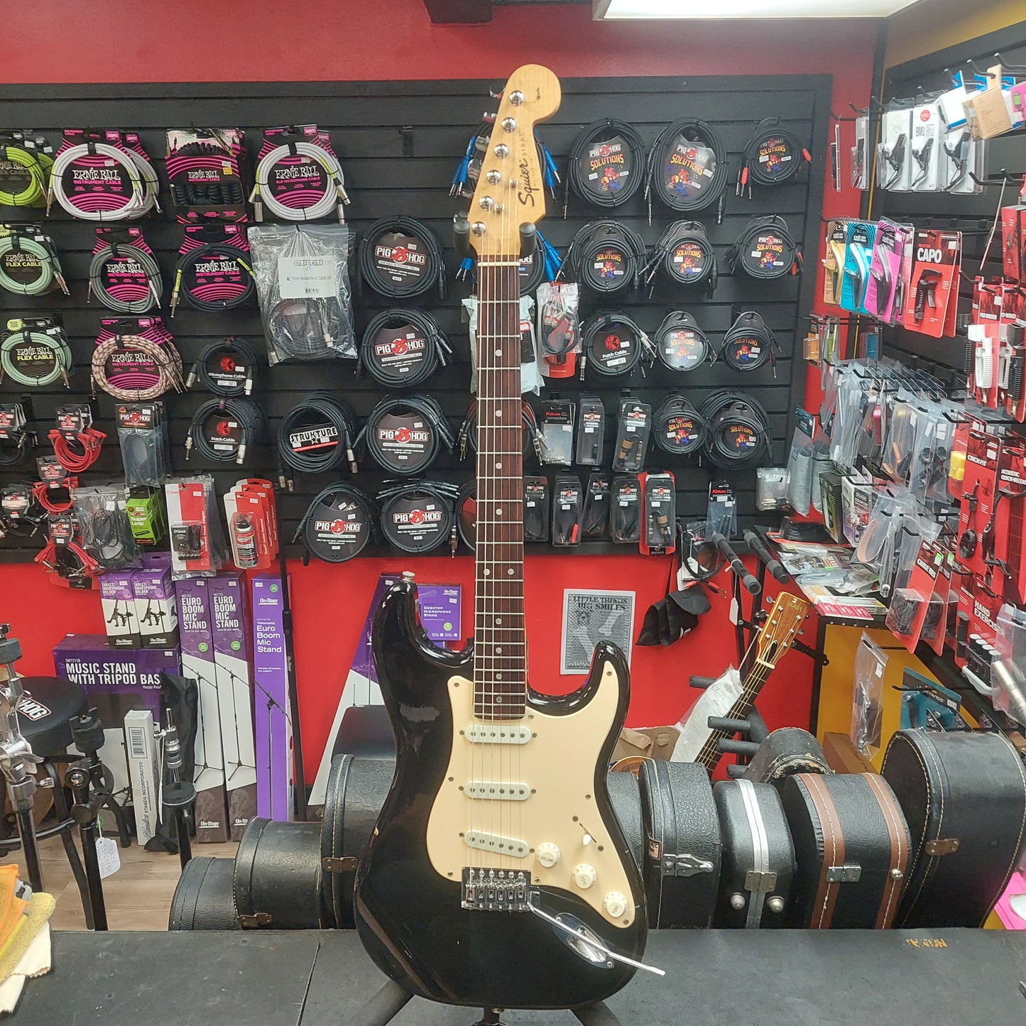 1997 Squire Affinity Stratocaster Electric Guitar - Black SN# NC754194