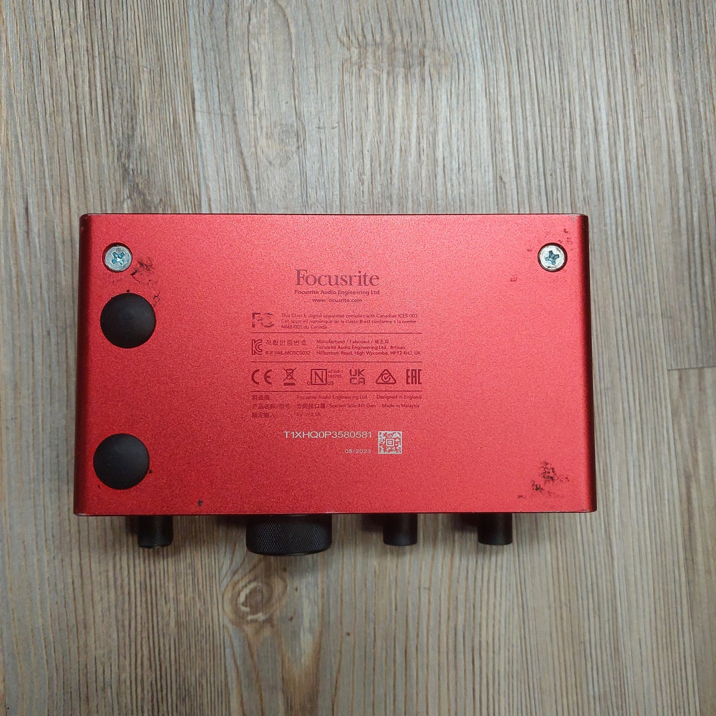 2023 Focusrite Scarlett Solo Audio Interface - Red "No USB Cable" (USED) SN# T1XHQ0P3580581
