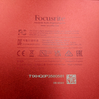 2023 Focusrite Scarlett Solo Audio Interface - Red "No USB Cable" (USED) SN# T1XHQ0P3580581
