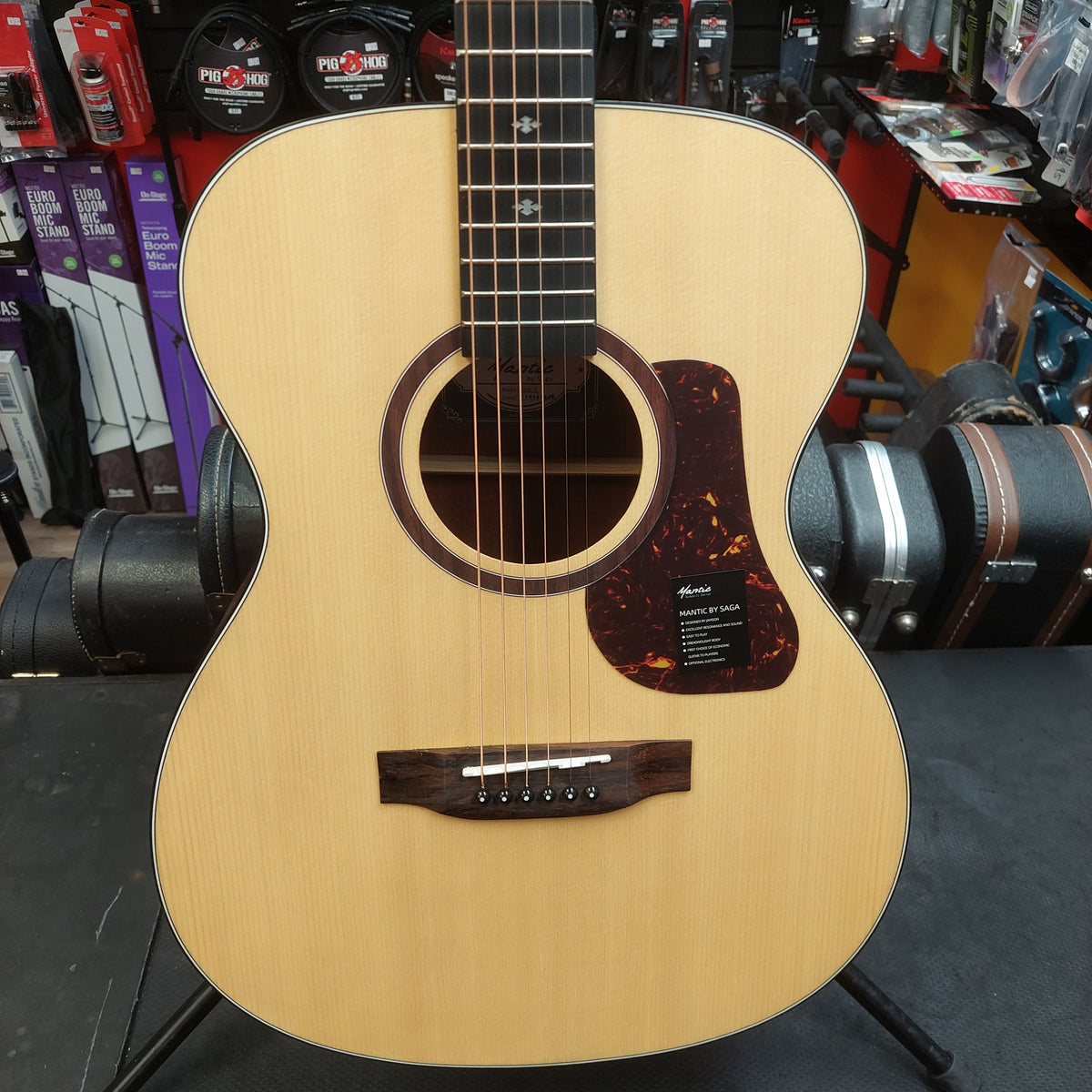 Mantic OM-1 Grand Auditorium Acoustic Guitar - Natural