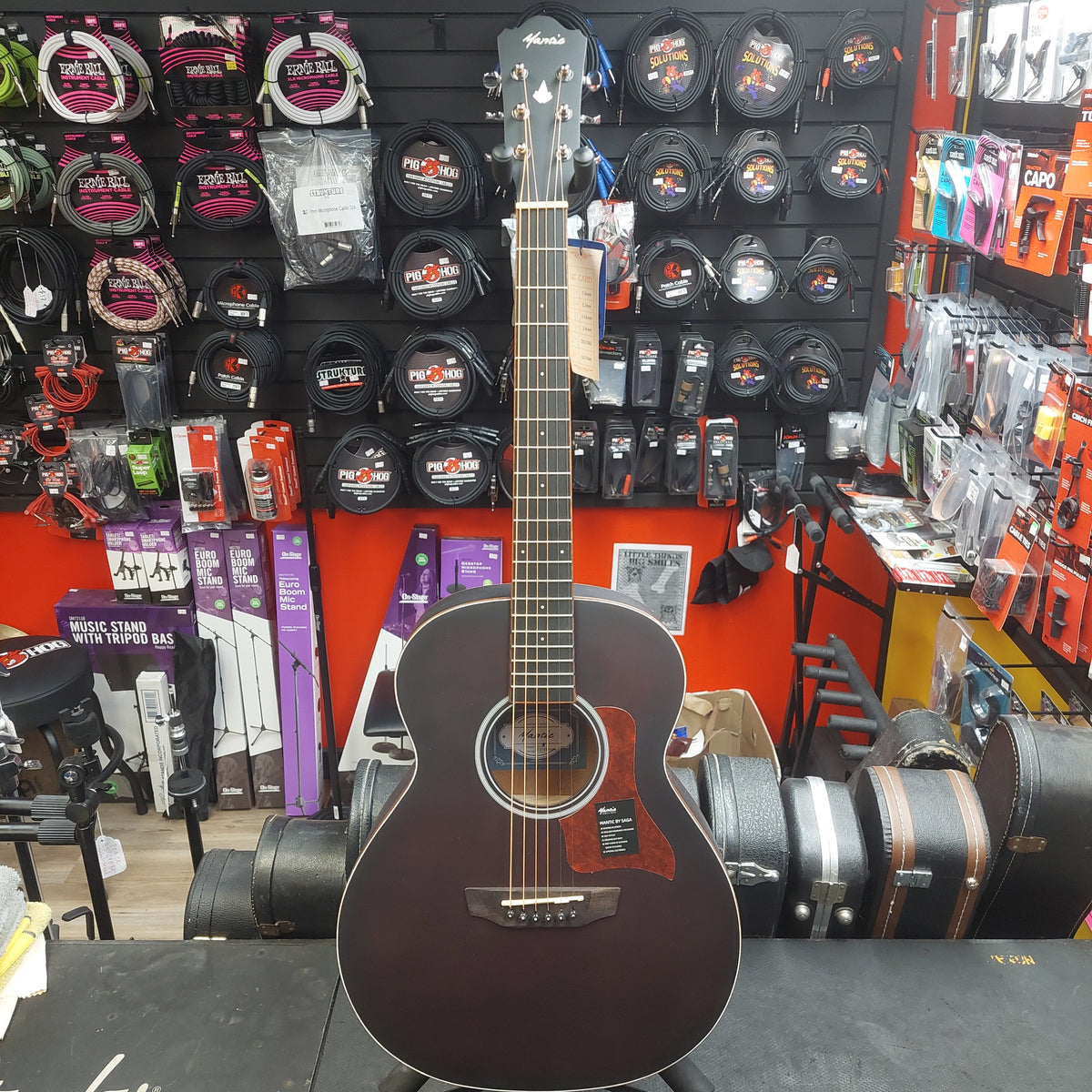 Mantic BG-1W 3/4 Sized Travel Acoustic Guitar - Satin Burgandy