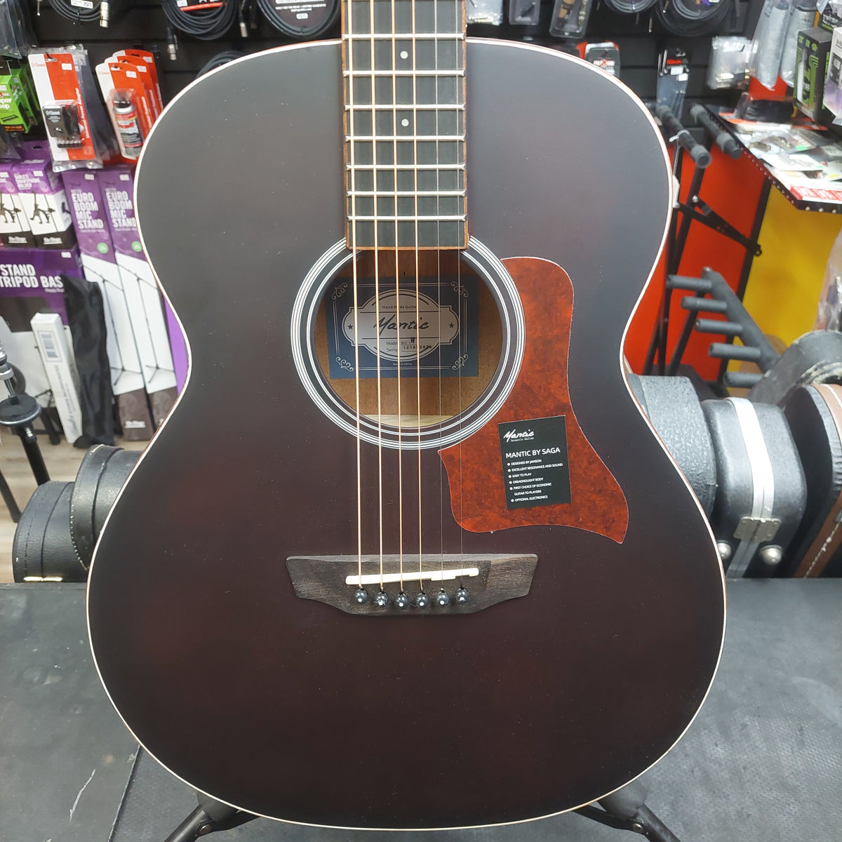 Mantic BG-1W 3/4 Sized Travel Acoustic Guitar - Satin Burgandy