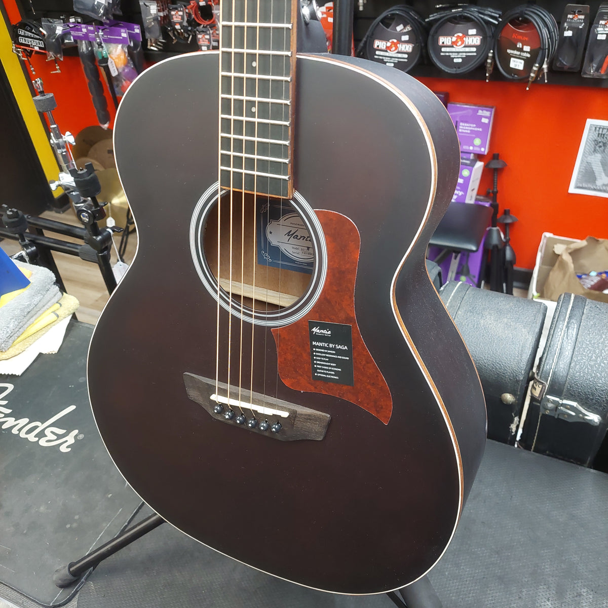 Mantic BG-1W 3/4 Sized Travel Acoustic Guitar - Satin Burgandy
