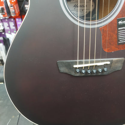 Mantic BG-1W 3/4 Sized Travel Acoustic Guitar - Satin Burgandy