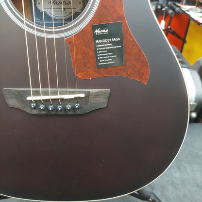 Mantic BG-1W 3/4 Sized Travel Acoustic Guitar - Satin Burgandy