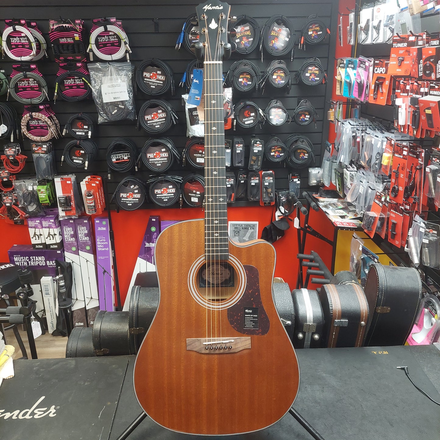 Mantic AG-380C Dreadnought Cutaway Acoustic Guitar - Satin Mahogany