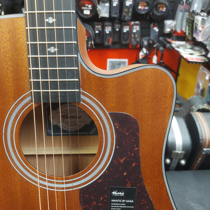 Mantic AG-380C Dreadnought Cutaway Acoustic Guitar - Satin Mahogany