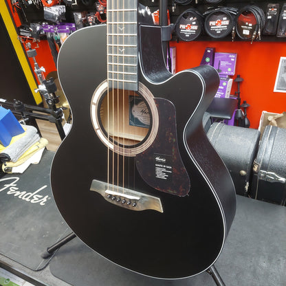 Mantic GT-1ACBK Auditorium Cutaway Acoustic Guitar - Satin Black