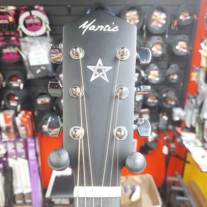 Mantic GT-1ACBK Auditorium Cutaway Acoustic Guitar - Satin Black